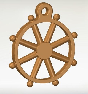 key ring tim chain seal keychain marine rudder ship 3d print model - Mito3D