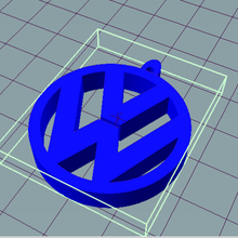 portachiavi volkswagen logo gadget anello chiave 3d print model - Mito3D