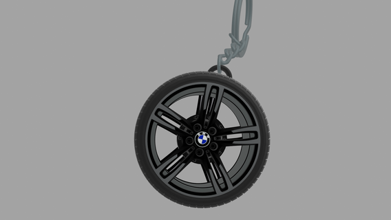 key ring wheel bmw m2 keychain 3d print model - Mito3D
