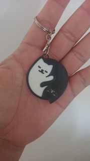 anahtar yüzük ying yang kediler anahtarlık kediler ying yang 3d print model - Mito3D