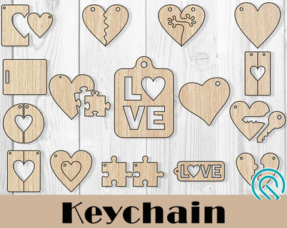 key rings love pack keychain 3d print model - Mito3D