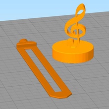 key sun separator books treble clef music 3d print model - Mito3D