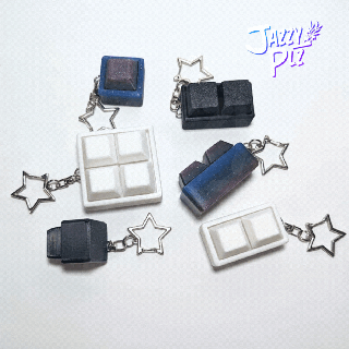 keycap clickers fidget keyboard switch keychain jazzy plz commercial use version adhd mechanical autisim stim stimming 3d print model - Mito3D