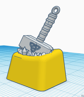 keycap thor hammer cherry keyboard marvel thot key 3d print model - Mito3D