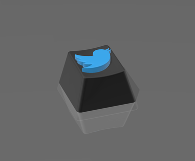 Tastenkappe Twitter Schlüssel 3d print model - Mito3D