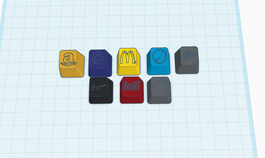 keycaps maistream logos keyboard gaming pc 3d print model - Mito3D