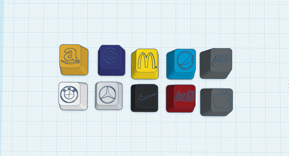 klavye tuşları medya logolar 3d print model - Mito3D