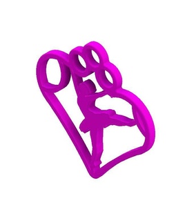keychain ballet Danseur bijoux porte clés médaille cœur Danse ballerine 3d print model - Mito3D