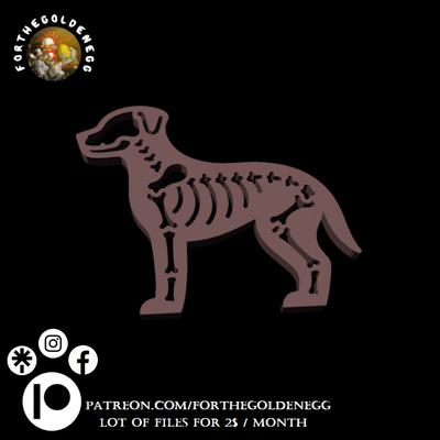 anahtarlık köpek takı kolay baskı desteksiz fdm ev dekoru dekorasyon dekor kafatası kemikler 3d print model - Mito3D