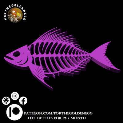 anahtarlık balık takı kolay baskı desteksiz fdm ev dekoru dekorasyon dekor kafatası kemikler 3d print model - Mito3D