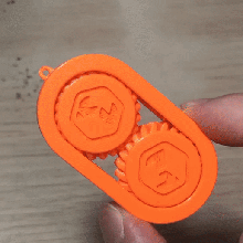 anahtarlık balıksırtı dişliler print in place 3d print model - Mito3D