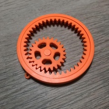 keychain - internal toothed gears print-in-place 3d print model - Mito3D