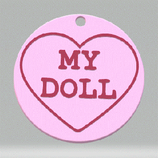 keychain - love heart sweetie doll valentine sweet london candy key ring keyring keys 3d print model - Mito3D