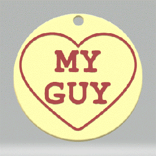 keychain - love heart sweetie guy valentine sweet london candy key ring keyring keys 3d print model - Mito3D