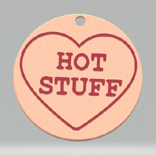 keychain - love heart sweetie hot stuff valentine sweet london candy key ring keyring keys 3d print model - Mito3D
