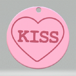 keychain - love heart sweetie kiss valentine sweet london candy key ring keyring keys 3d print model - Mito3D