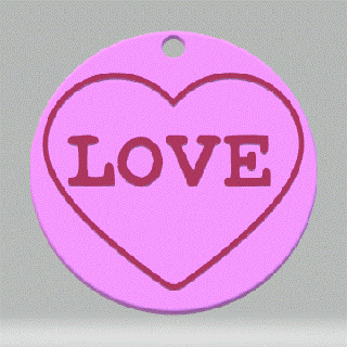 keychain - love heart sweetie valentine sweet london candy key ring keyring keys 3d print model - Mito3D