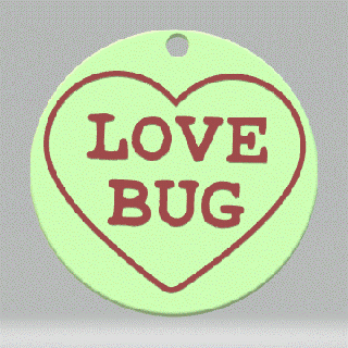 keychain - love heart sweetie bug valentine sweet london candy key ring keyring keys 3d print model - Mito3D