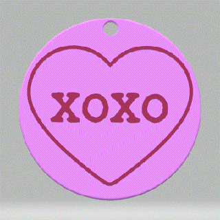 keychain - love heart sweetie xoxo valentine sweet london candy key ring keyring keys 3d print model - Mito3D
