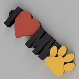llavero amor mascota niños regalo personalizado nombre partido llave anillo grupos familia llaves perro gato pata 3d print model - Mito3D
