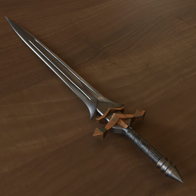 portachiavi collana spada medievale mandoble dungeon draghi buio anime pla dalla mano squillare 3d print model - Mito3D