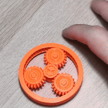 keychain - planetary gears print-in-place 3d print model - Mito3D