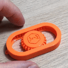 keychain - rack & pinion print-in-place gears 3d print model - Mito3D