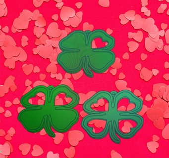 portachiavi 4 foglia trifoglio cuore cuori chiave anelli fiore fiori bene fortuna lenzuola verde gioielleria collezione simpatico pianta impianti i soldi amore 3d print model - Mito3D