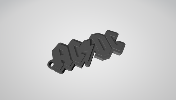 keychain ac dc rock music 3d print model - Mito3D