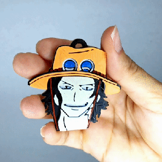 keychain ace one piece - chaveiro Art fun cool onepiece decoration kawaii anime acessorie 3d print model - Mito3D
