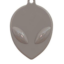 keychain alien head skipped eyes key ring chain bulging 3d print model - Mito3D