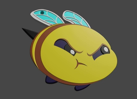 keychain angry bee lol leagueoflegends emote 3d print model - Mito3D