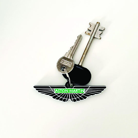 porte clés Aston Martin ii art logo marque moto bicyclette moteur conception symbole multicolore voiture cadeau marques 3D print model - Mito3D