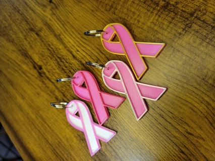 keychain awareness ribbon cancer rip peace 3d print model - Mito3D