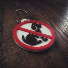 llavero de la prohibición los perros joyería clave animal perro 3d print model - Mito3D