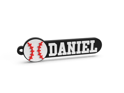 keychain baseball daniel name keychains chain custom personalized jewelry key customized 3d print model - Mito3D