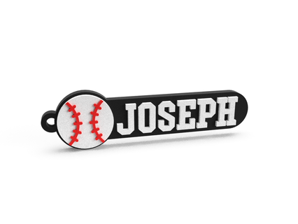 keychain baseball joseph name keychains chain custom personalized jewelry key customized 3d print model - Mito3D