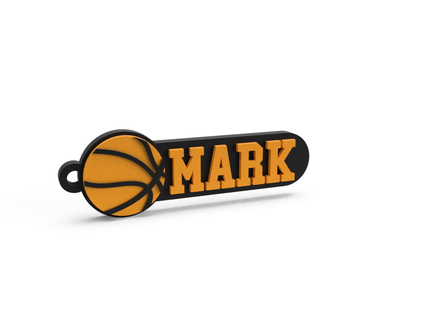 keychain basketball mark name keychains chain baseball custom personalized jewelry key customized 3d print model - Mito3D