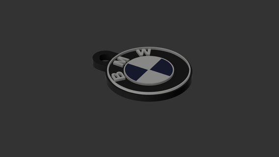 anahtarlık BMW yuvarlak Sanat anahtar yüzük 3d print model - Mito3D