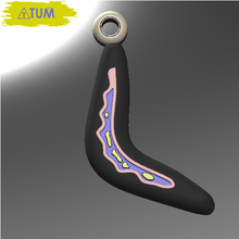 keychain boomerang fashion gift tool tum cults hanging 3d print model - Mito3D