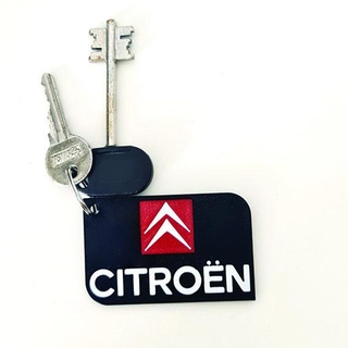 porte clés Citroën iii logo marque moto bicyclette moteur conception art symbole multicolore voiture cadeau marques 3d print model - Mito3D