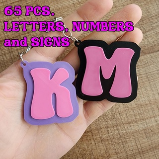 keychain consisting letters numbers signs - letter Jewelry key school xyz house exclamation home words question mark text numeral type write decoration christmas alphabet 3d print model - Mito3D