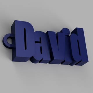 porte clés David gamins cadeau Douane Nom fête clé bague groupes famille 3d print model - Mito3D