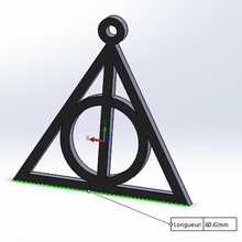 keychain deathly relics gadget harry potter hallows 3d print model - Mito3D