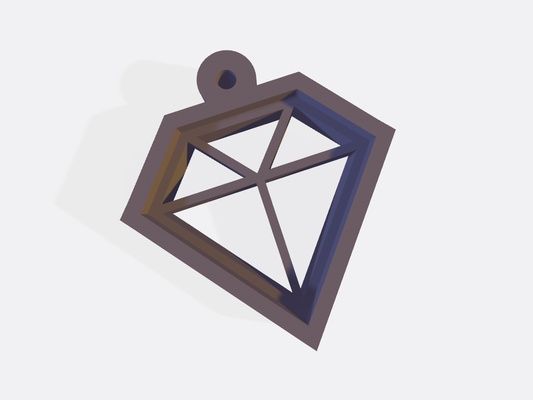chaveiro diamante joalheria 3d impressão presente moda único prático 3d print model - Mito3D