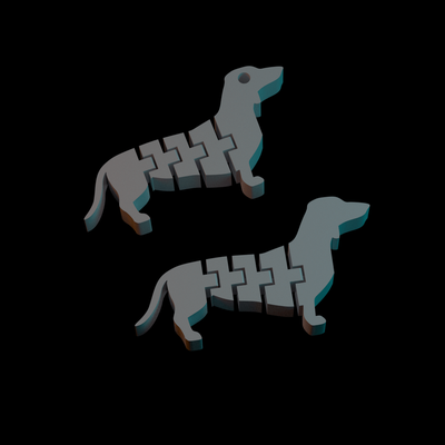 llavero perro juego tejonero conformado móvil cuerpo lindo novedad soporte encanto coleccionable figura recuerdo regalo anillo lazo colgante pendiente accesorio animal pequeña 3d print model - Mito3D