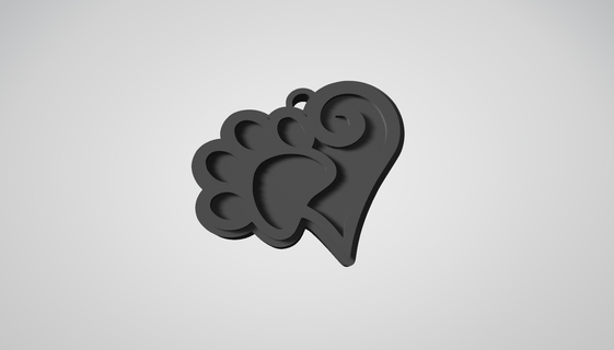 keychain dog heart keychain dog heart keychain dog keychain heart  3d print model - Mito3D