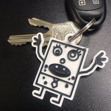 Schlüsselbund Gekritzel SpongeBob Gadget Schlüssel Kette Schwamm Bob Schwammkopf Quadrat Hose 3d print model - Mito3D