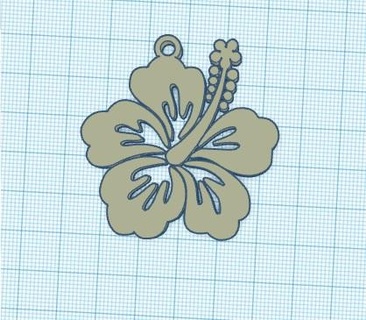 keychain earring pendant flor hawaiana magic art dije arito llavero bruja bijou flower hawaii 3d print model - Mito3D