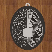 Schlüsselbund elektronisch Gehirn 3d print model - Mito3D